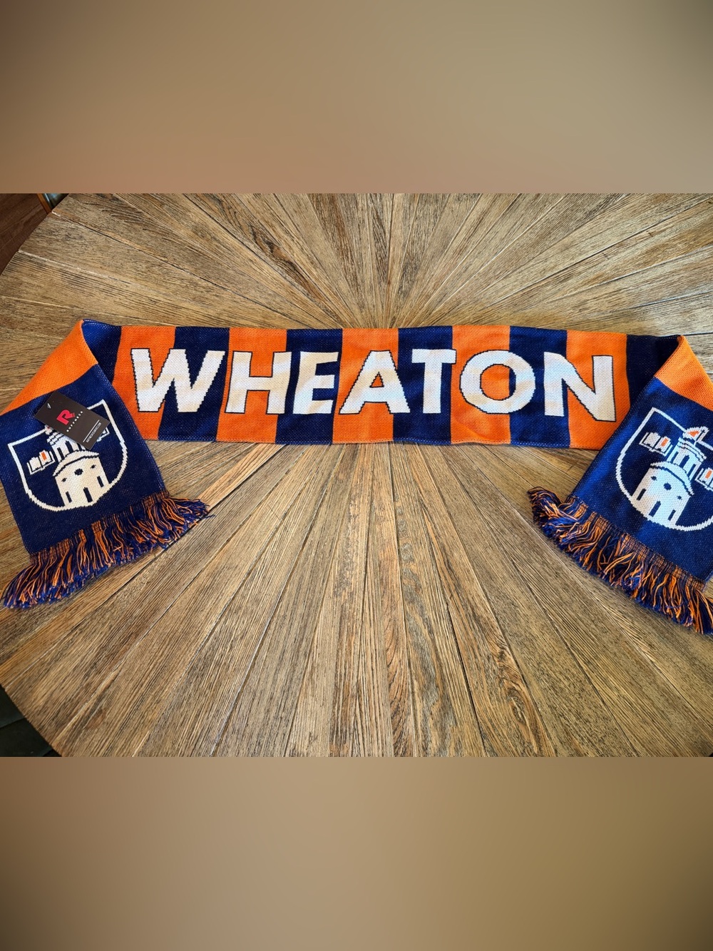 NWT Wheaton College Thunder Ruffneck Scarf Blue Orange NCAA Fan Illinois